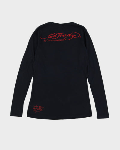 00s Y2K Ed Hardy Black Long Sleeve T-Shirt - S