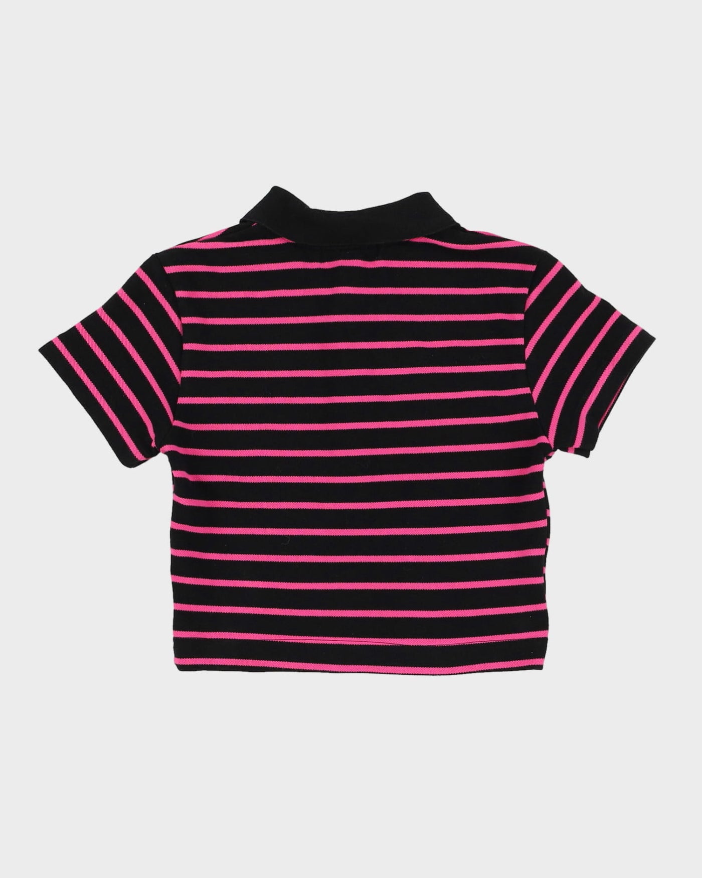 Rokit Originals Black / Pink Baby Fit Polo Shirt - S