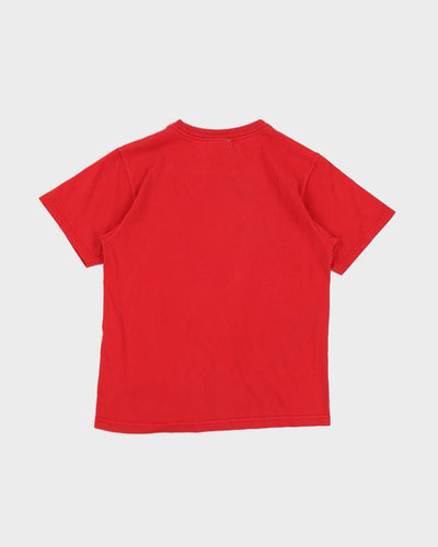 00s Y2K Nike With Big Logo Red T-Shirt - M