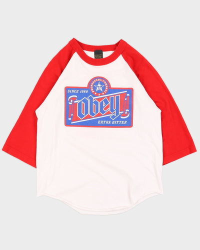 Y2K 00s Obey Raglan Top - M