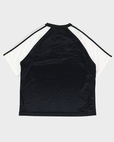 Y2K 00s Adidas Black & White Spellout T-Shirt - M
