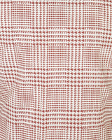 90s Does 70s Brown Houndstooth Dagger Collar Blouse - XS