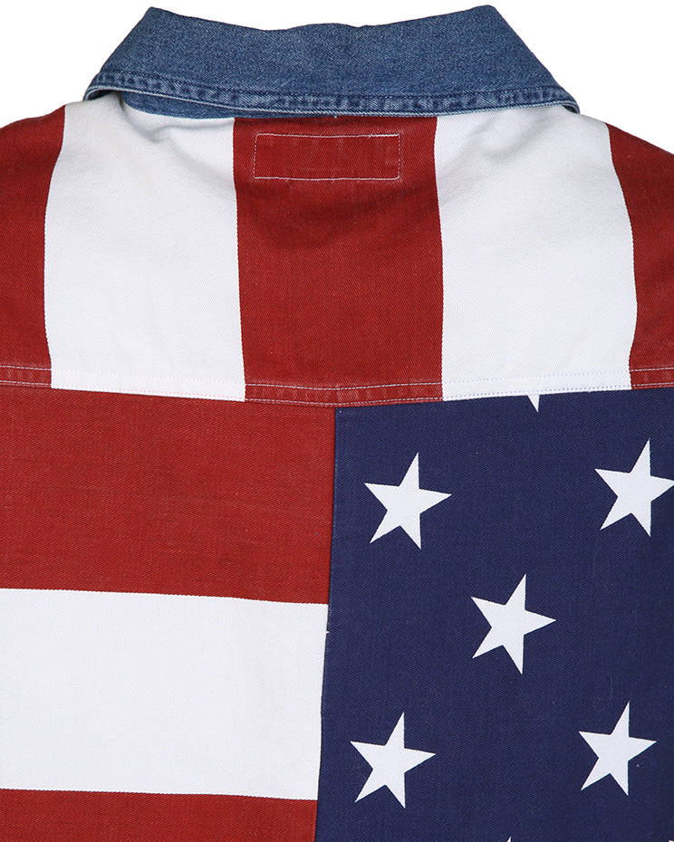 Denim Stars & Stripes Americana Sleeveless Blouse - M