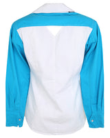 Wrangler Silver Lake Blue and White Ladies Western Shirt - M