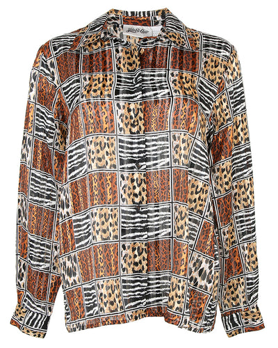 Yves St Claire Animal Print Blouse - M