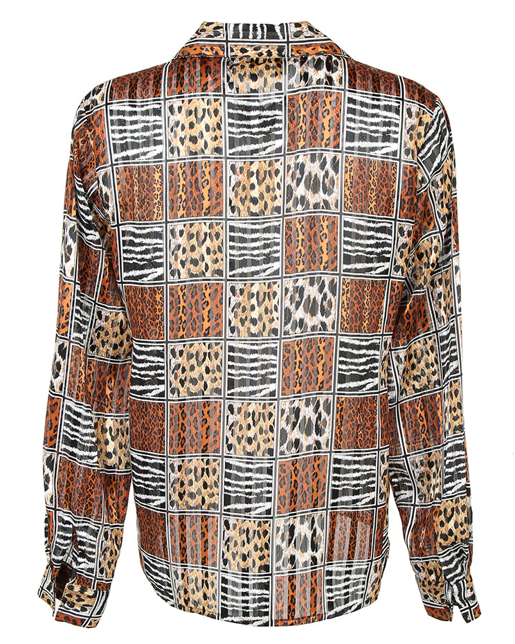 Yves St Claire Animal Print Blouse - M