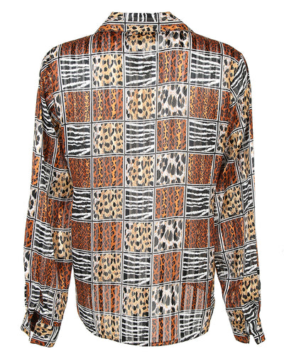 Yves St Claire Animal Print Blouse - M