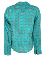 Wrangler Teal Patterned Western Shirt - M