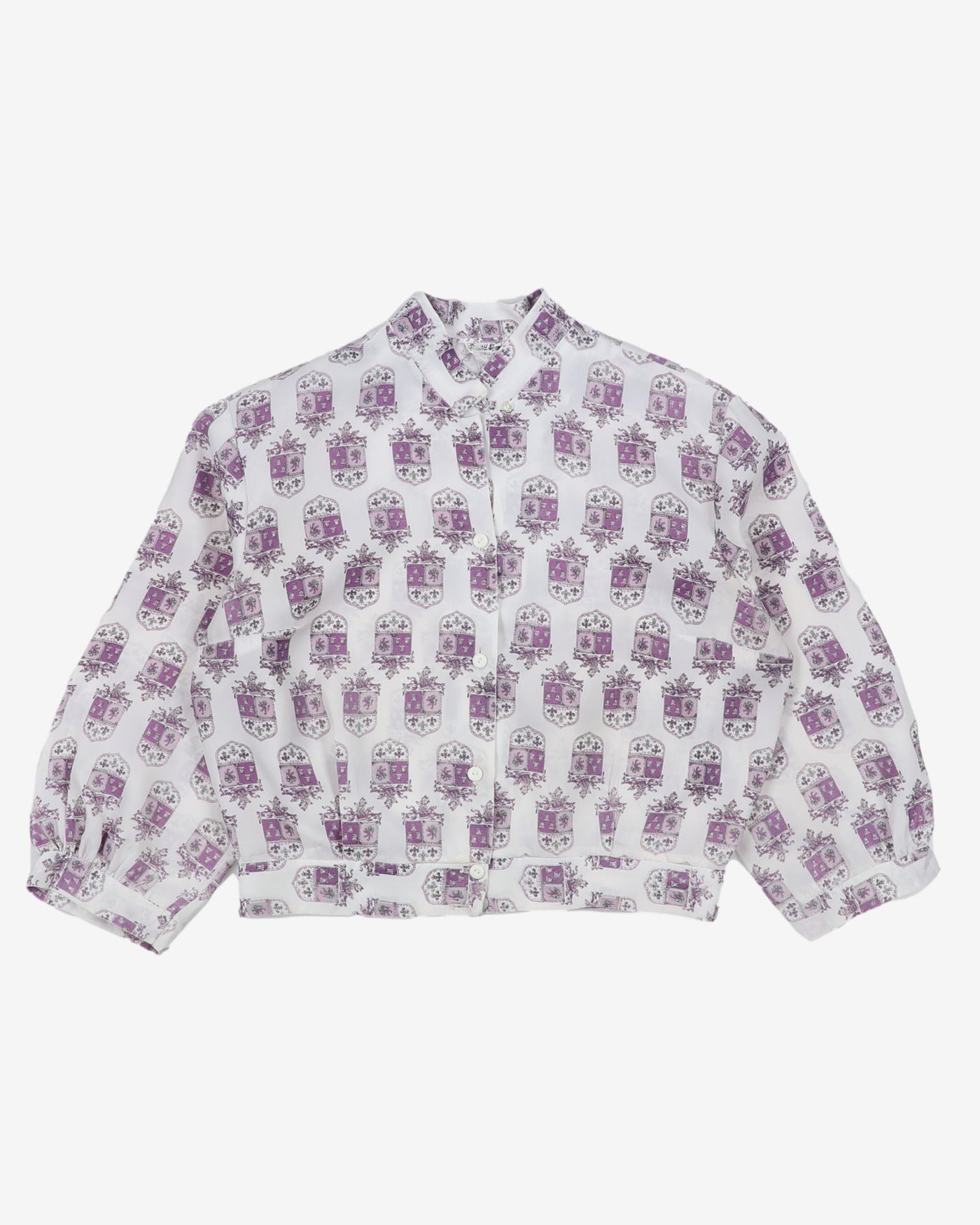 1950's patterned blouse - M