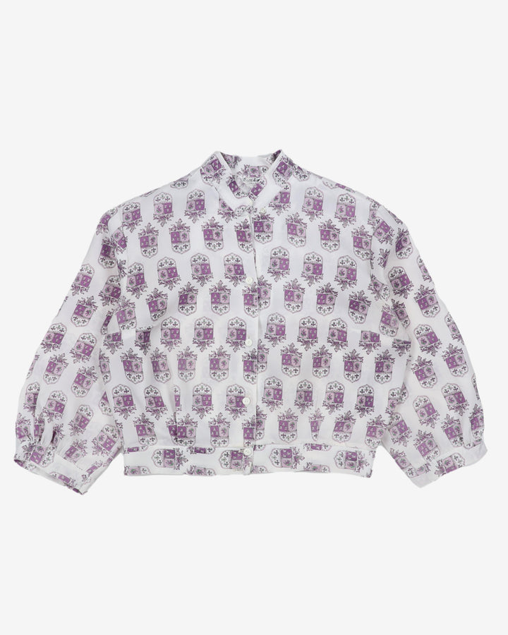 1950's patterned blouse - M
