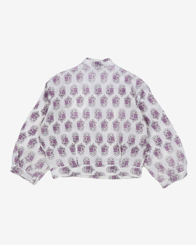 1950's patterned blouse - M