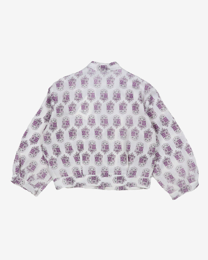 1950's patterned blouse - M