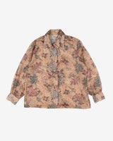 1970's pink patterned blouse - L