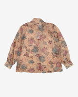 1970's pink patterned blouse - L
