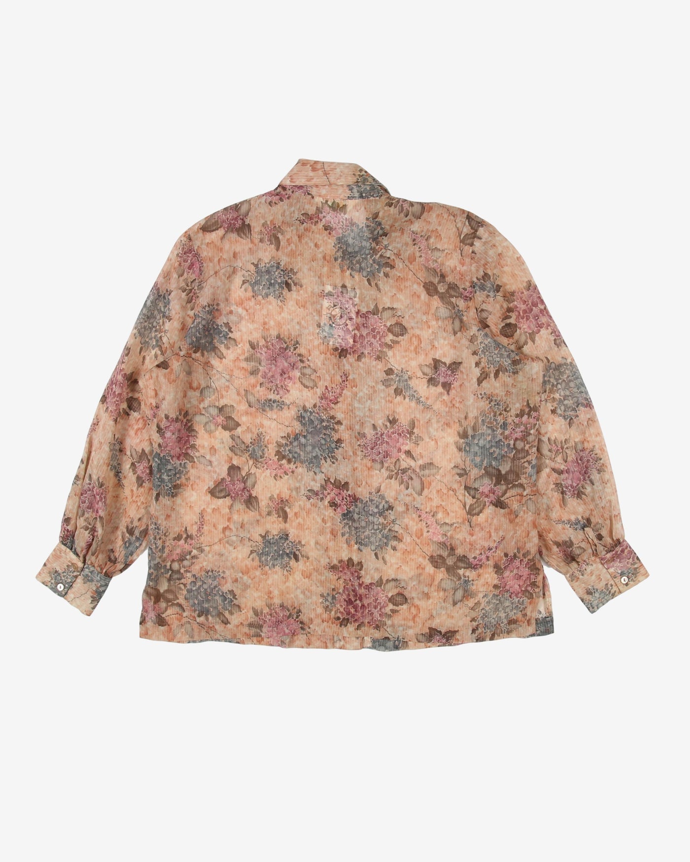 1970's pink patterned blouse - L