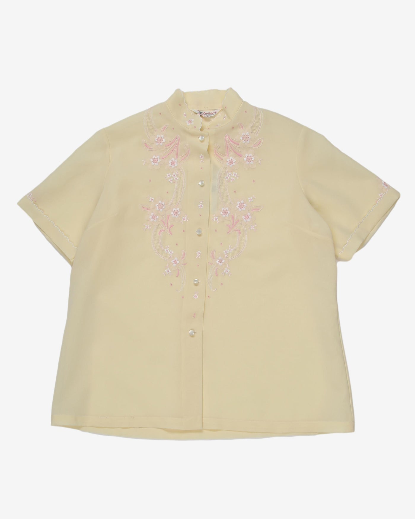 1970's hand embroidered blouse - M