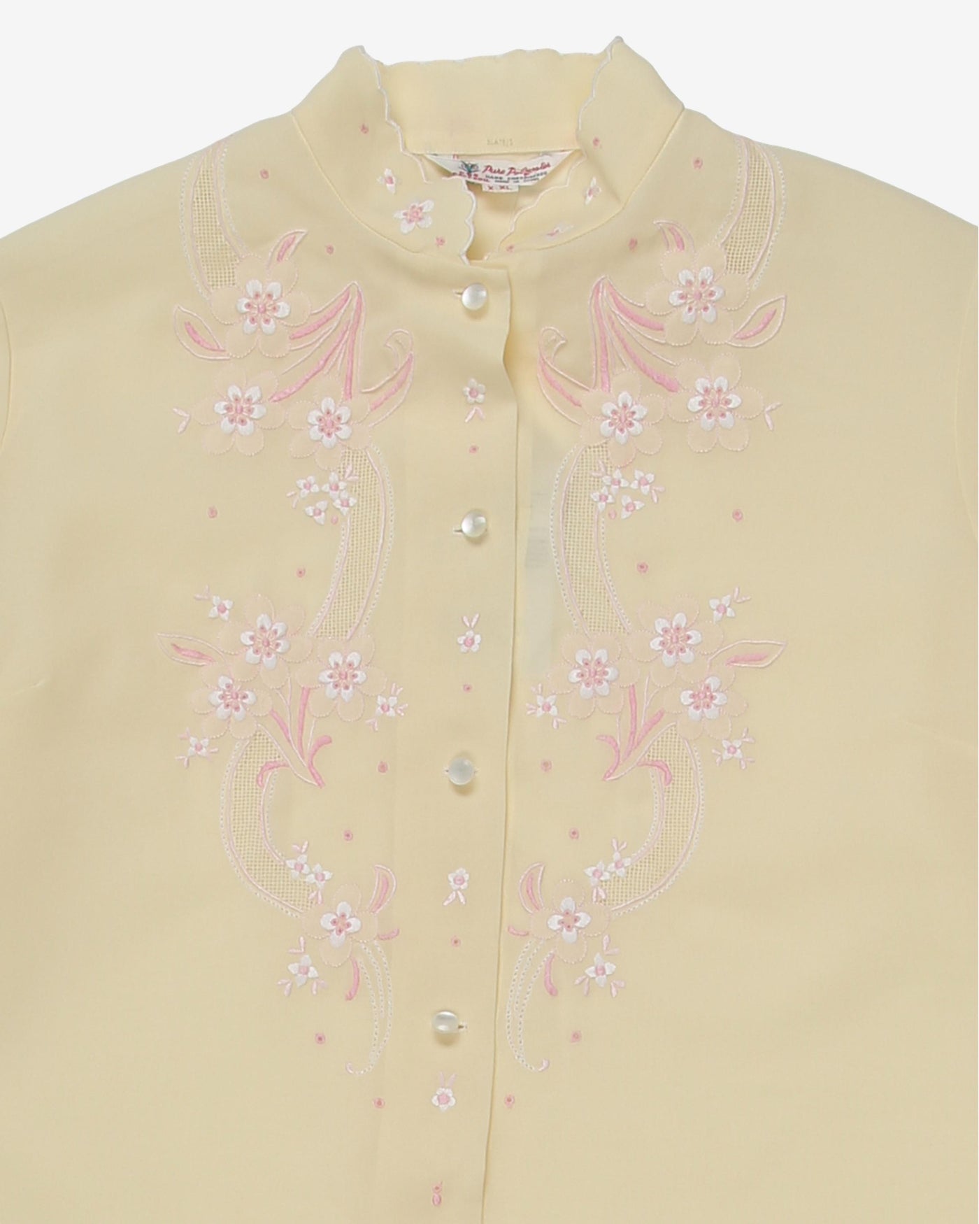 1970's hand embroidered blouse - M