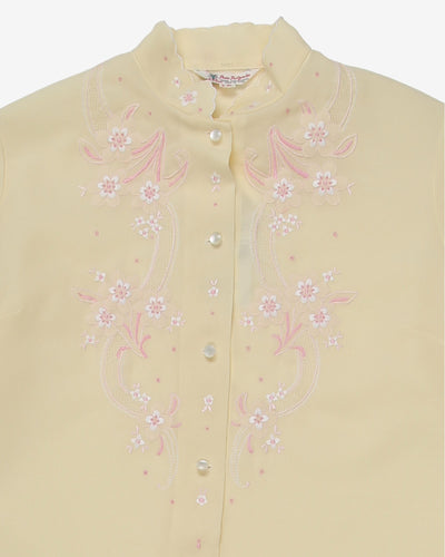 1970's hand embroidered blouse - M