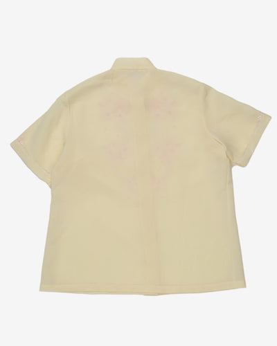 1970's hand embroidered blouse - M