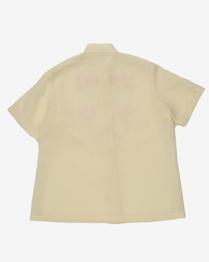 1970's hand embroidered blouse - M