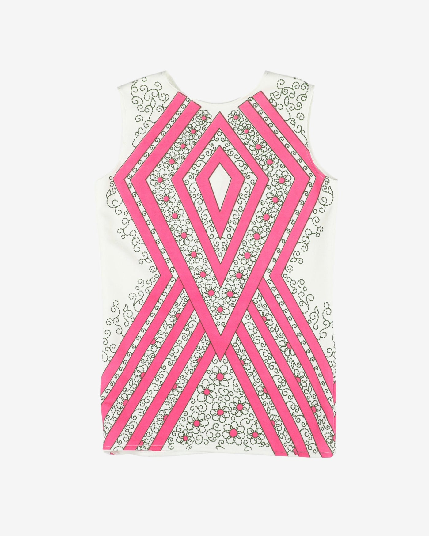 1970s pink graphic print sleeveless top - S