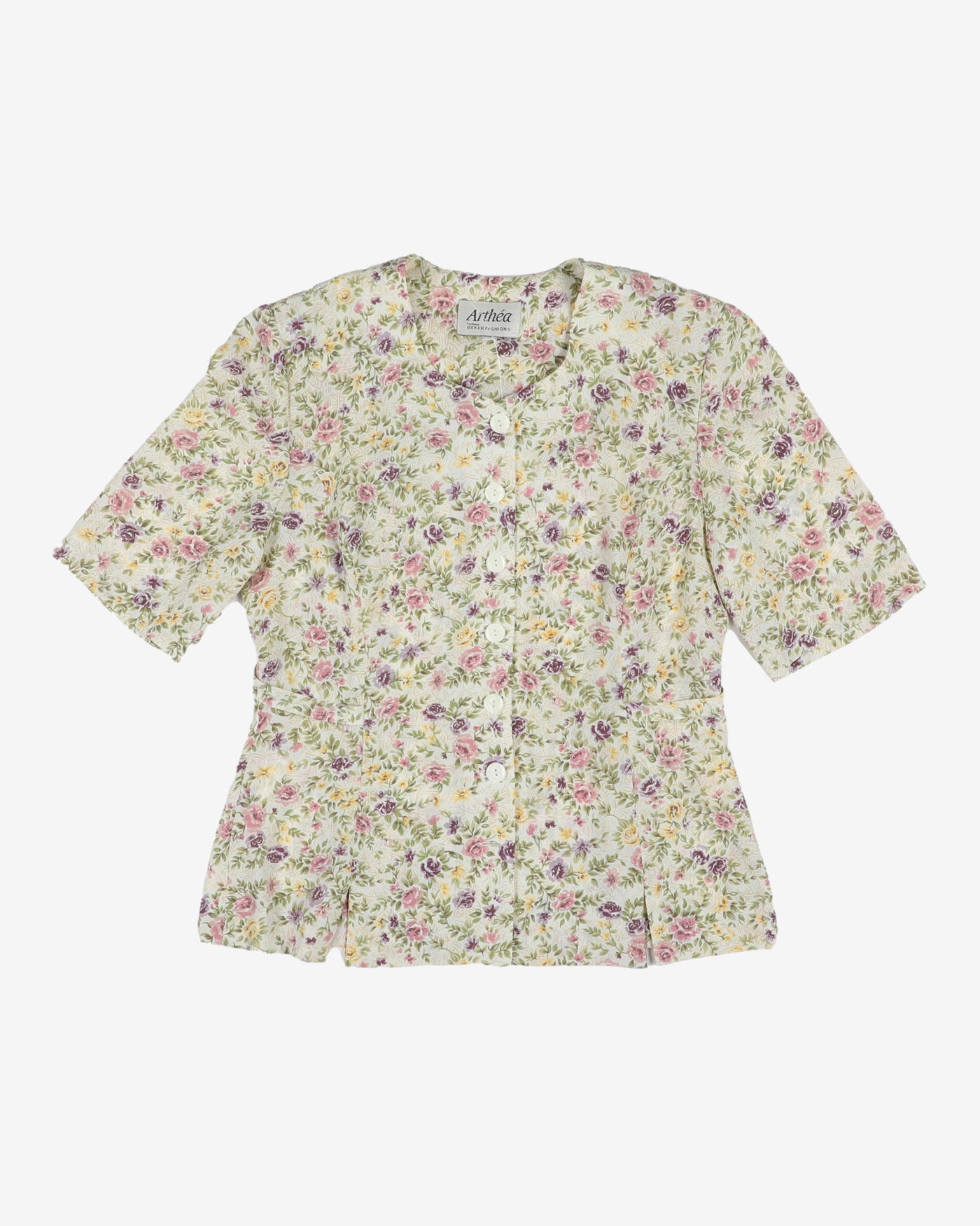 Floral pastel patterned blouse - M