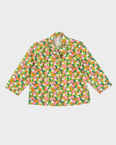 1960s floral jacket / blouse - S / M
