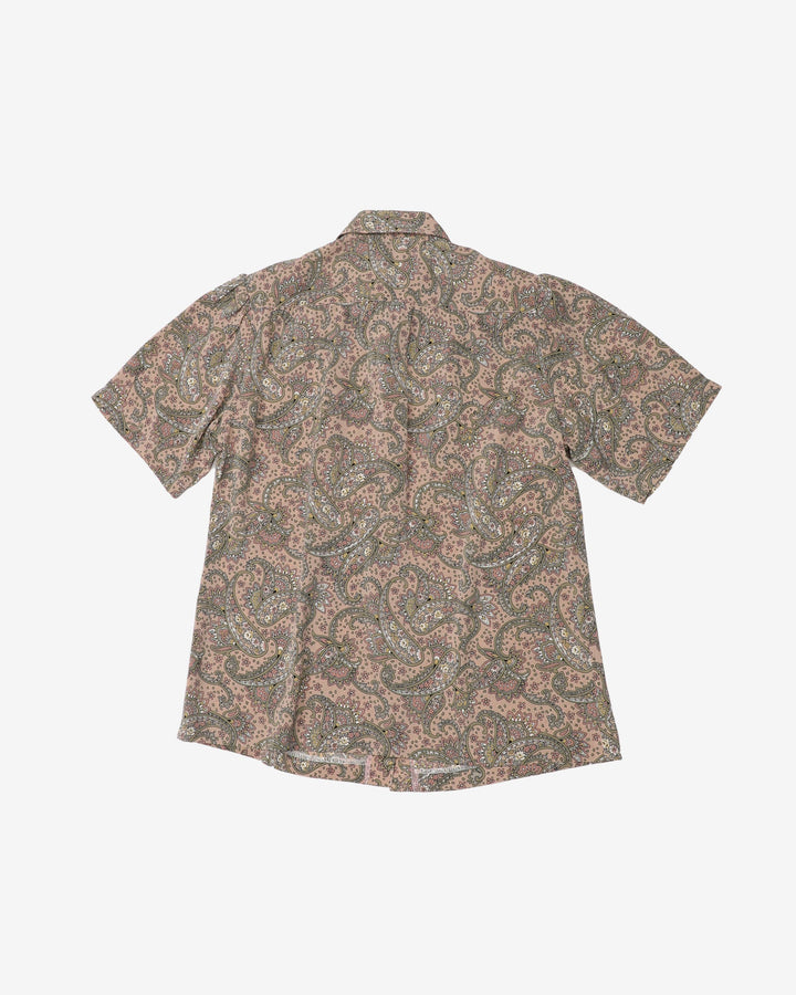 Tena Rose Pink Paisley Patterned Button Up Blouse - M