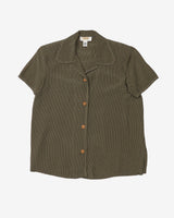 Talbots Petite Green Checked Button Up Blouse - M