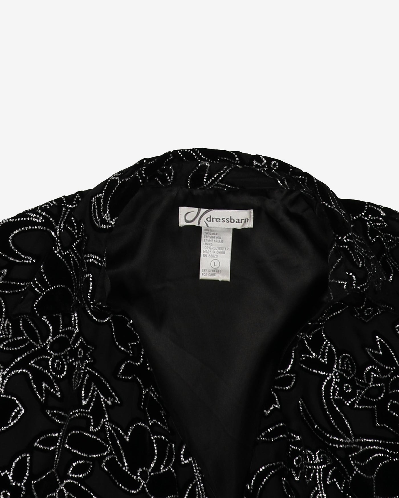 Black Velvet Detailed Wrap-style Top - M