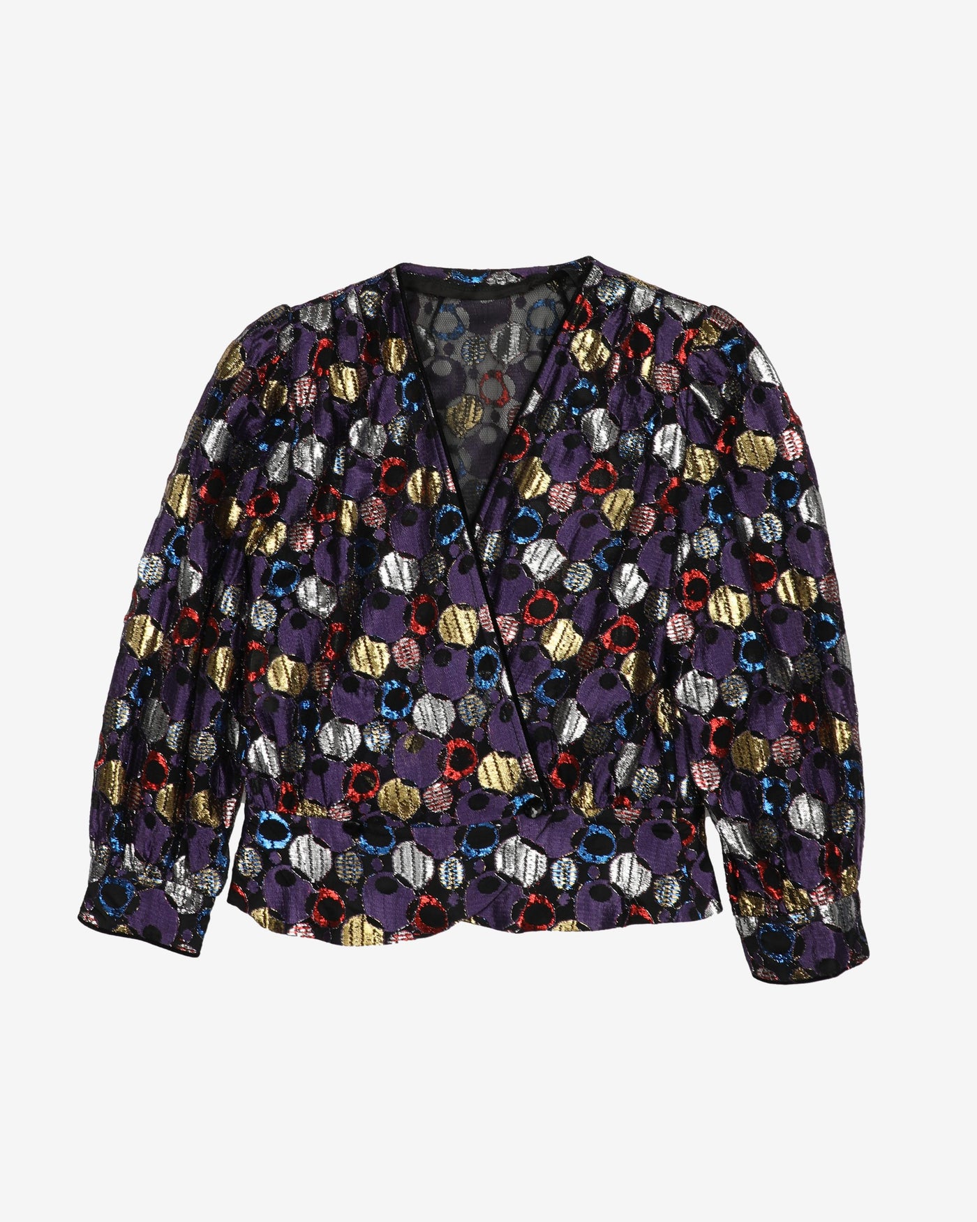 1990s Metallic Wrao-style Top - S / M