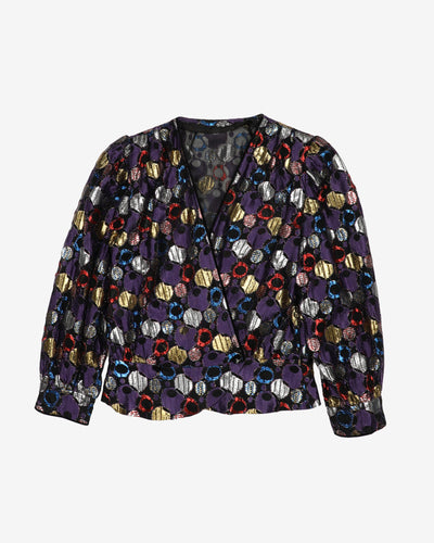 1990s Metallic Wrao-style Top - S / M