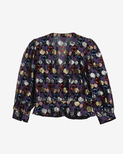 1990s Metallic Wrao-style Top - S / M