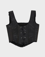 Rokit Originals Recycled Textile Black Leather Astrid Corset Top - One Size