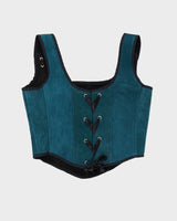 Rokit Originals Recycled Textile Teal Suede Astrid Corset Top - One Size