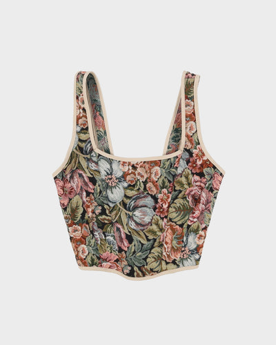 Rokit Originals Recycled Textile Brocade Floral Florence Corset Top - One Size