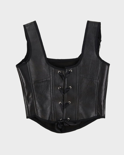 Rokit Originals Recycled Textile Flames Leather Astrid Corset Top - One Size
