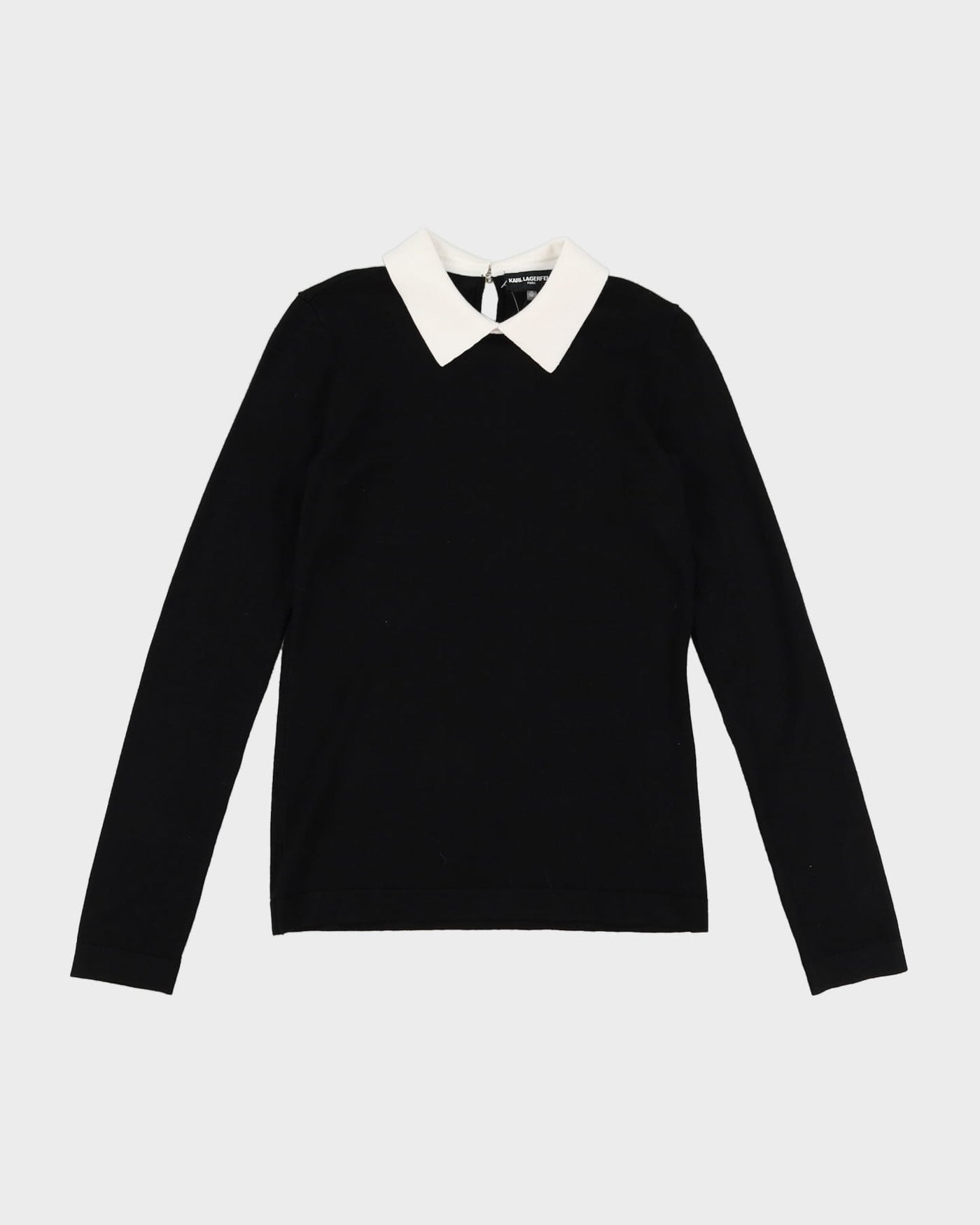 Karl Lagerfeld Lightweight Knit Collared Top - XS