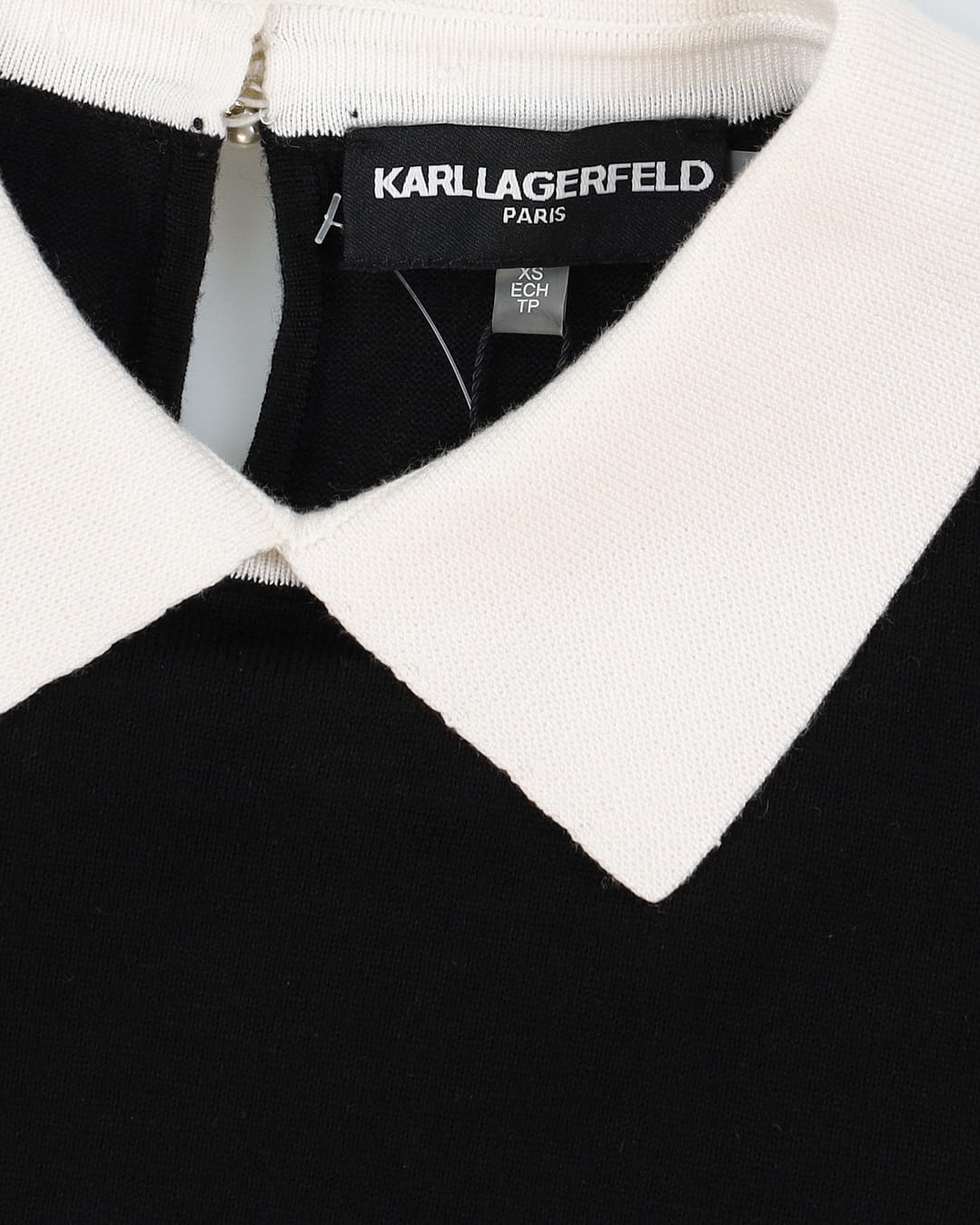 Karl Lagerfeld Lightweight Knit Collared Top - XS