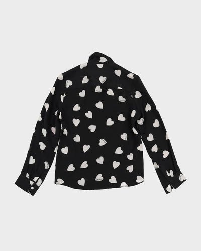 Moschino Couture! Black Hearts Patterned Blouse - XS