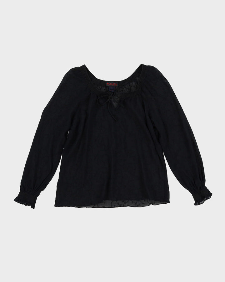 Ralph Lauren Black Boho Blouse - S