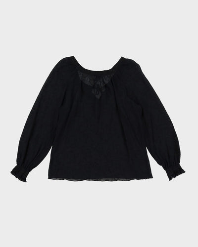 Ralph Lauren Black Boho Blouse - S