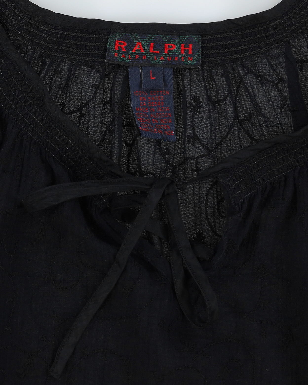 Ralph Lauren Black Boho Blouse - S