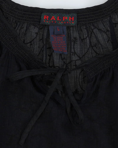 Ralph Lauren Black Boho Blouse - S