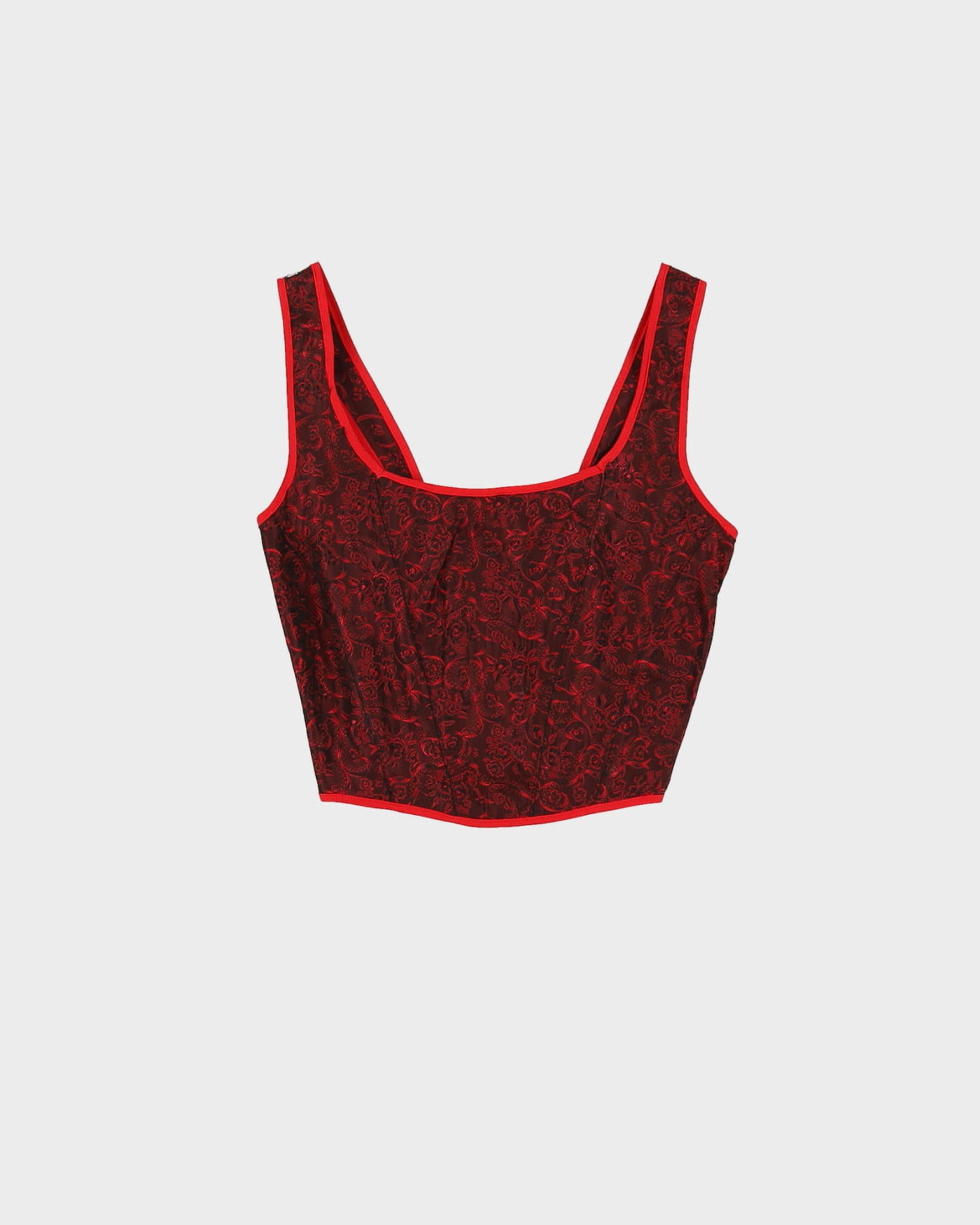 Rokit Originals Red Paisley Florence Corset Top - S / M