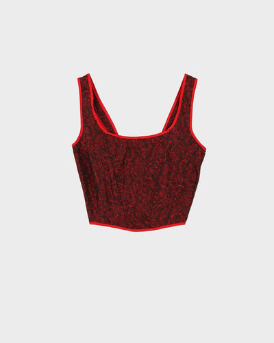 Rokit Originals Red Paisley Florence Corset Top - S / M