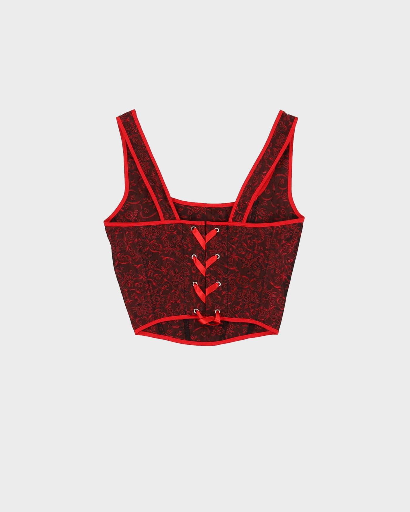 Rokit Originals Red Paisley Florence Corset Top - S / M