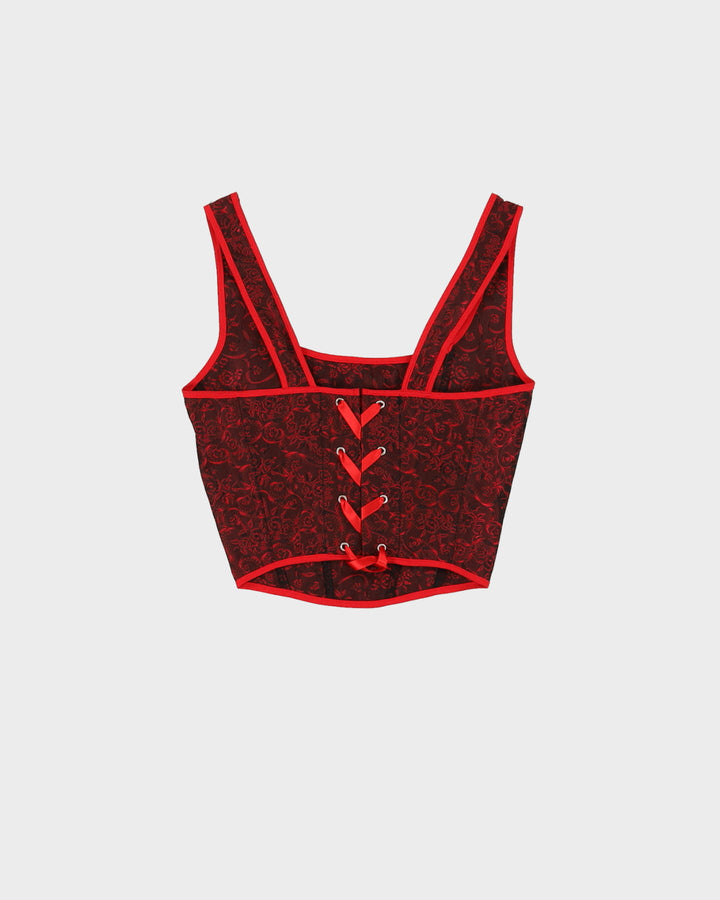 Rokit Originals Red Paisley Florence Corset Top - S / M