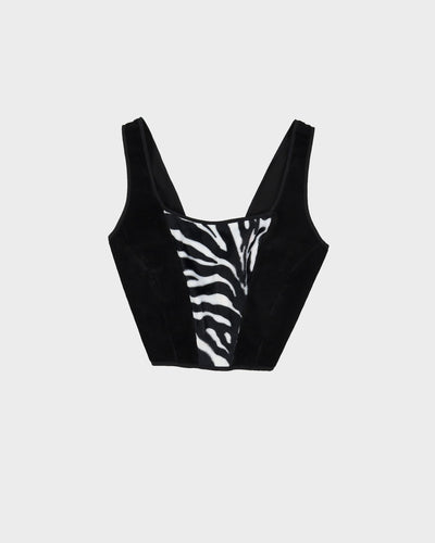 Rokit Originals Black / White Zebra Patterned Florence Corset Top - S / M