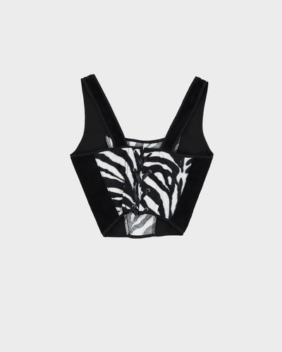 Rokit Originals Black / White Zebra Patterned Florence Corset Top - S / M